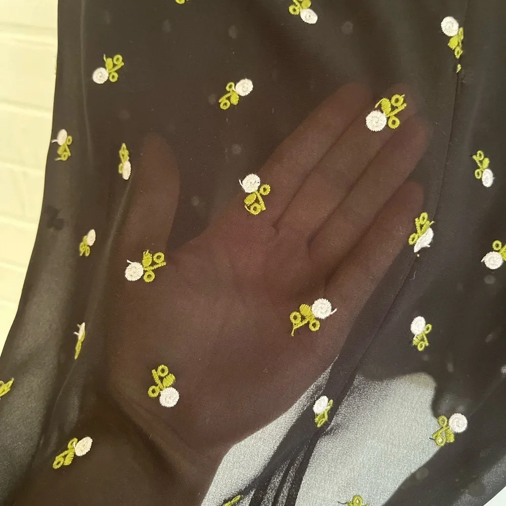 CAbi Algeria Floral Embroidered Sheer Blouse, SZ S EUC! - Picture 2 of 6